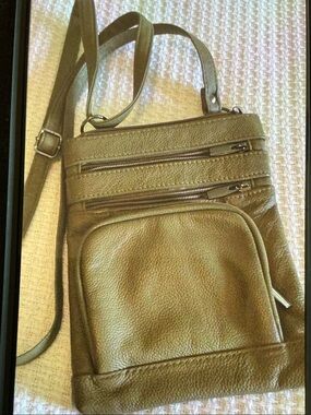 Olive Green Crossbody Bag with Front Pockets